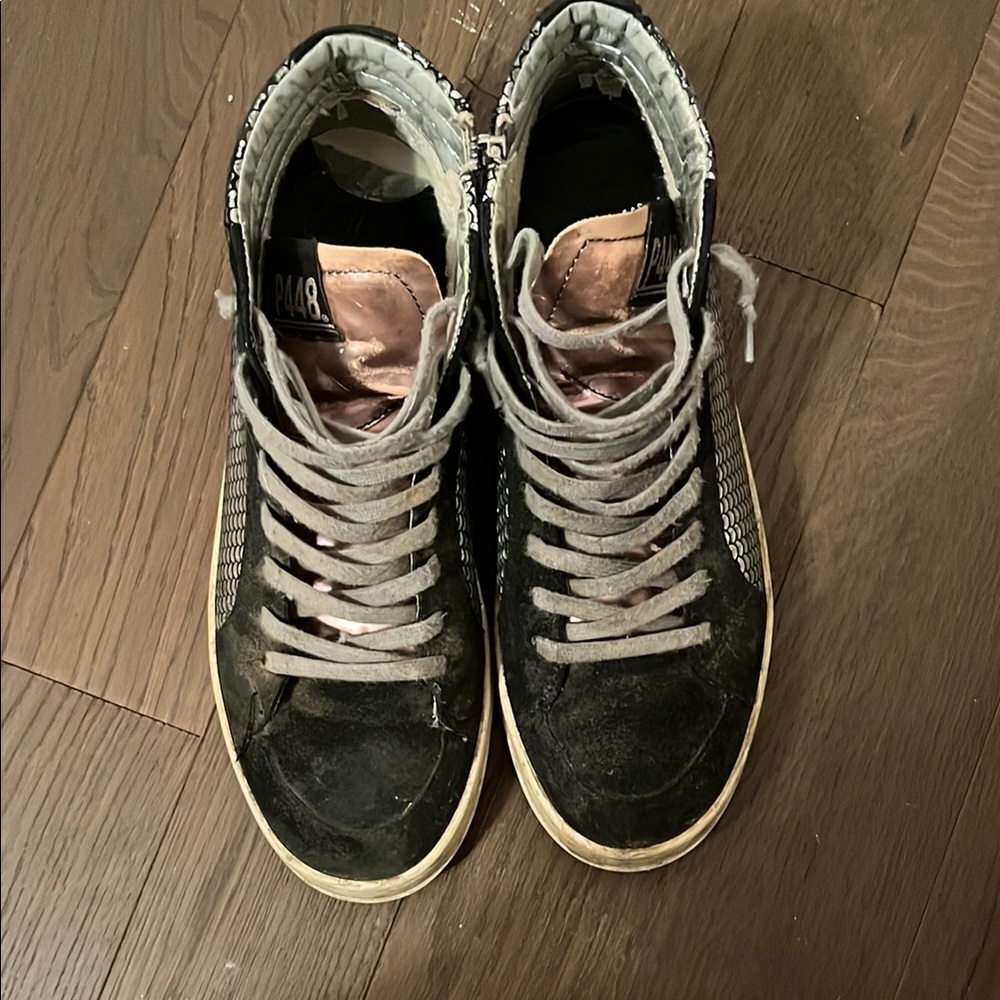 P448 Black High-Top Sneakers
